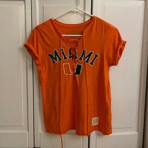 Miami Hurricanes orange lace up top